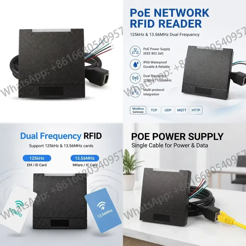 POE-Powered Network Modbus HTTP RFID 125kHz 13.56MHz Support Free SDK API for Access Control Community