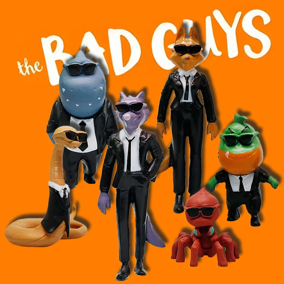Nuevo 6 unid/set película de Anime The Bad Guys figura de dibujos animados PVC Anime figuras de acción modelo colección decoración juguetes muñeca chico Navidad Gif