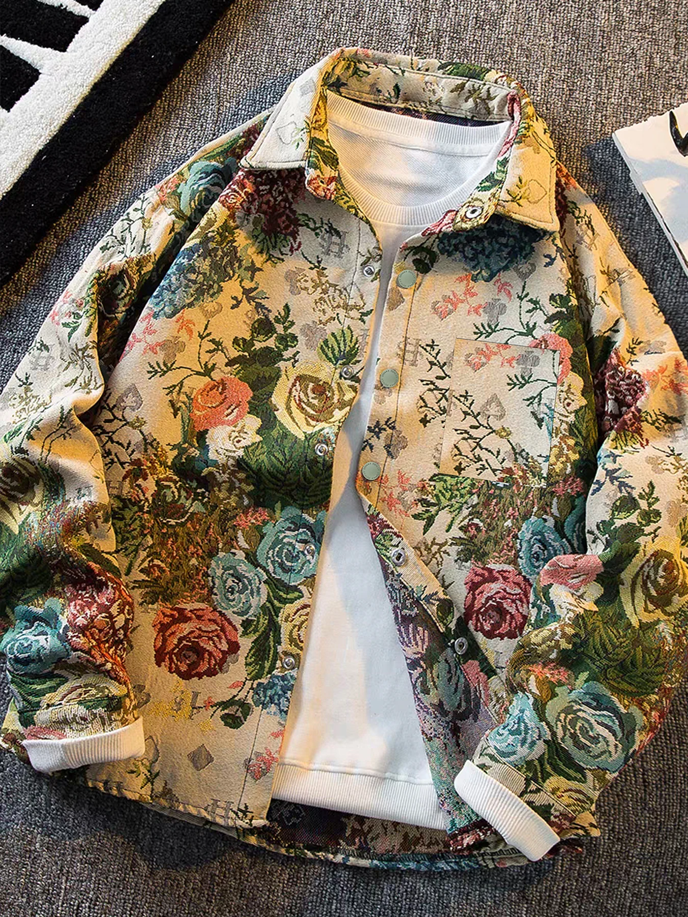 

Весенне-осенняя новая высококачественная мужская легкая роскошная модная повседневная стильная куртка с воротником в стиле ретро