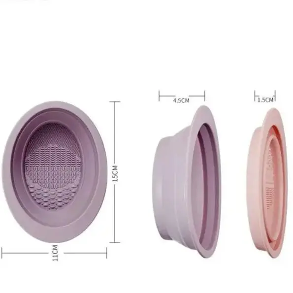 Schönheit Make-Up Pinsel Pulver Schwamm Multifunktionale Reinigung Werkzeug Make-Up Pinsel Schrubben Pad Weiche Silikon Klapp Reinigung Schüssel