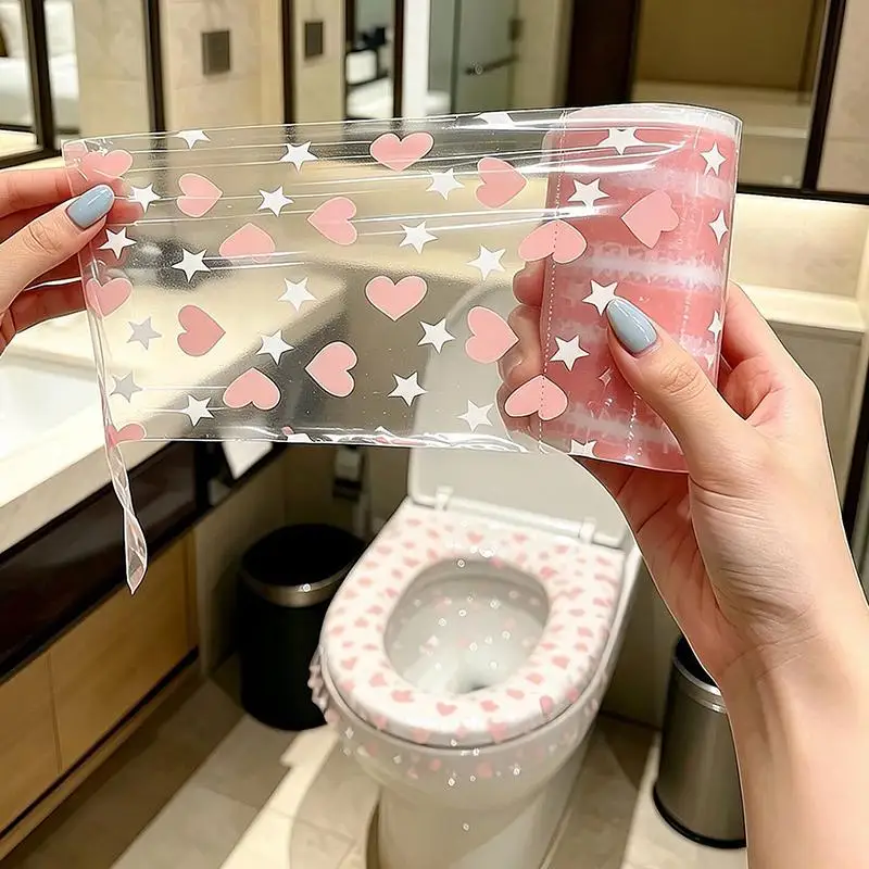 Disposable Toilet Seat Cover Protective Film Waterproof Easy Tear Toilet Seat Liner For Dental Clinics, Bathrooms & Hotels