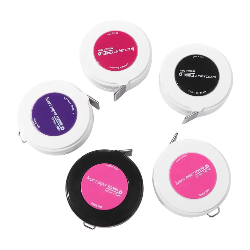 Sentimeter Inci Gantungan Kunci Pita Pengukur Penggaris Kain Lembut Skala Ganda Dapat Ditarik Penggaris Plastik Halus Dapat Ditarik