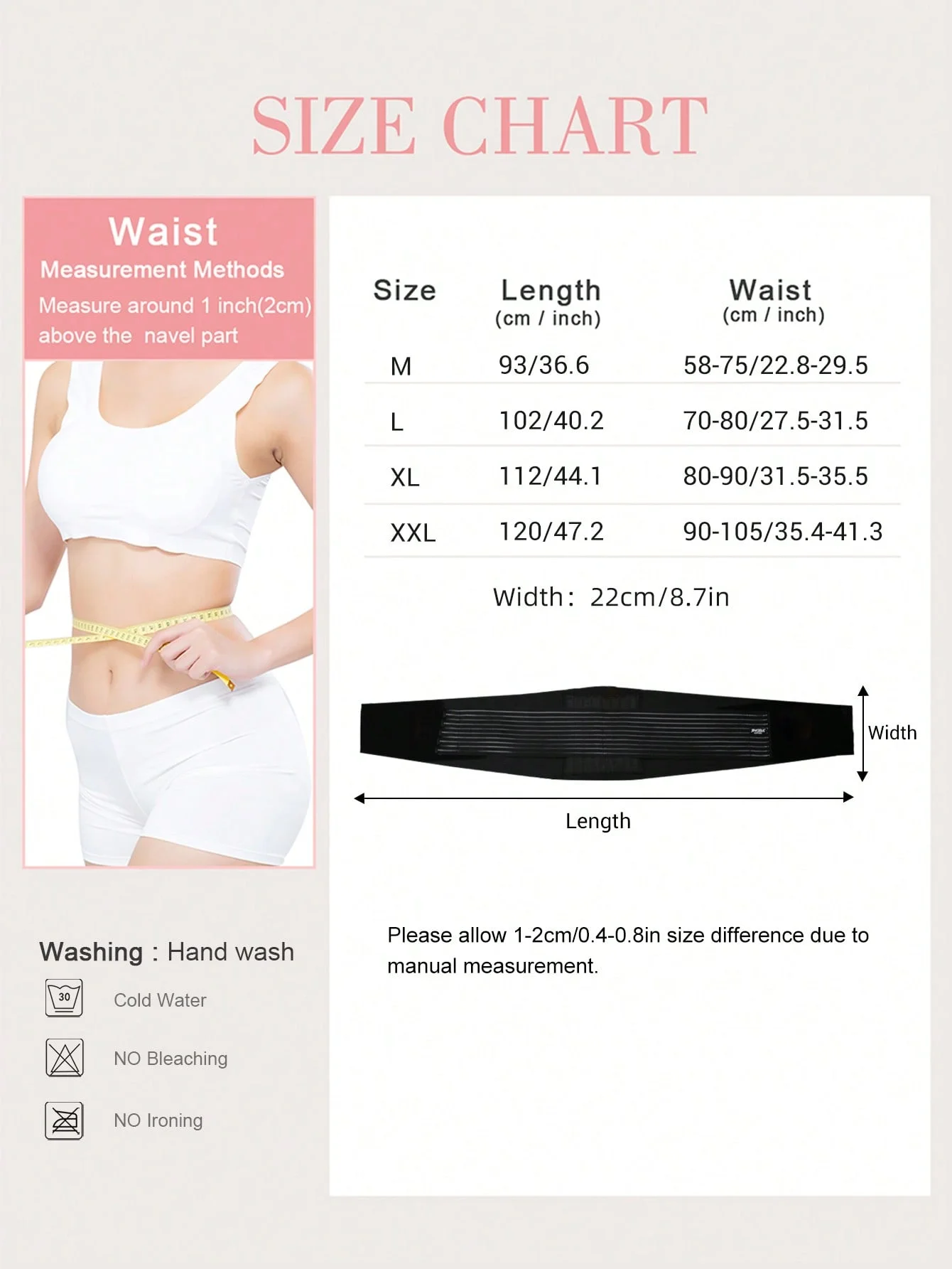 VBOSi Unisex verstellbares Taillenband für den unteren Rücken, für Damen und Herren, Bauchtrimmer für Gewichtheben, Laufen – Detail 1