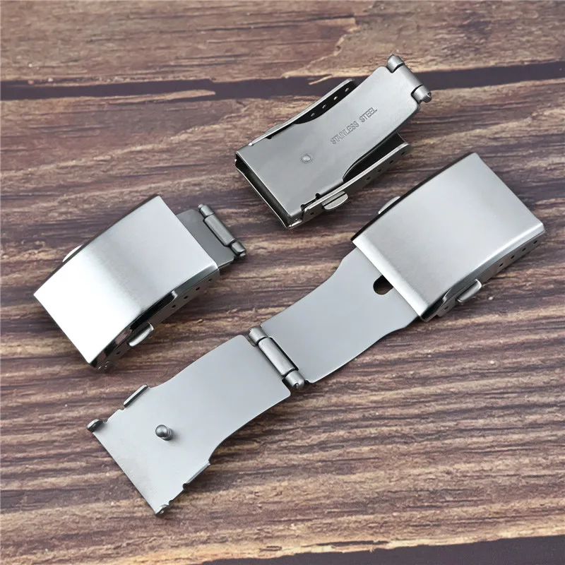 316 Stainless Steel Folding Buckle 16mm 18mm 20mm 22mm Micro Holes Adjustable Brushed Watch Clasp Watchband Accessories