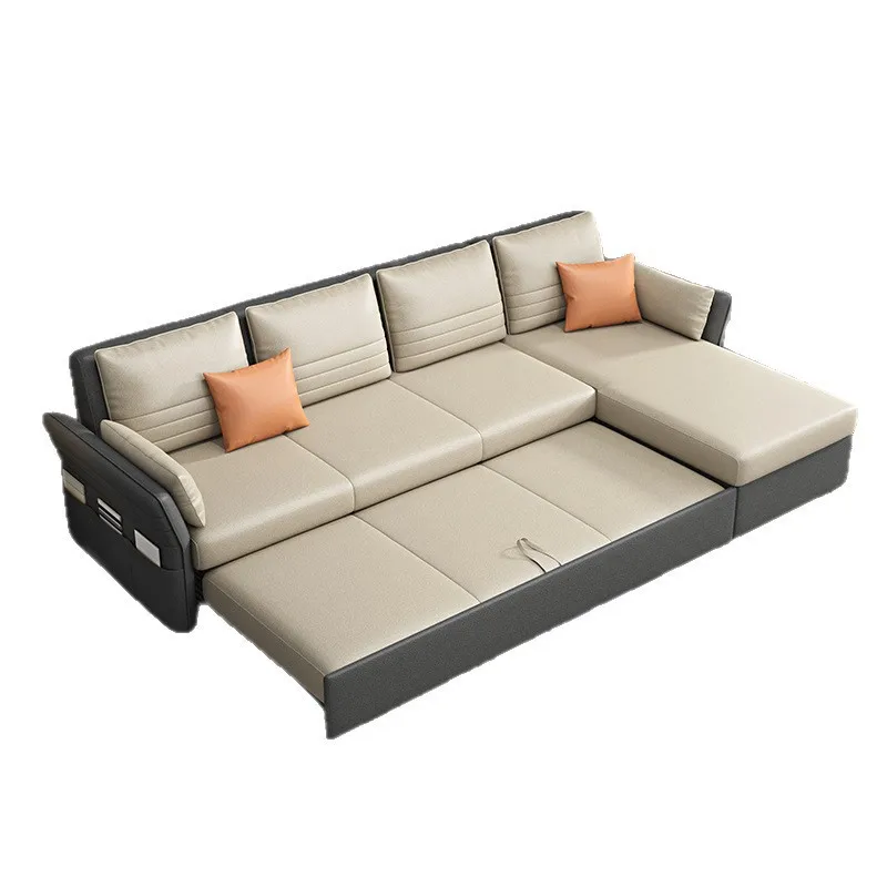 folding sofa bed integrated dual-purpose small apartment living room storage concubine straight row variable bed