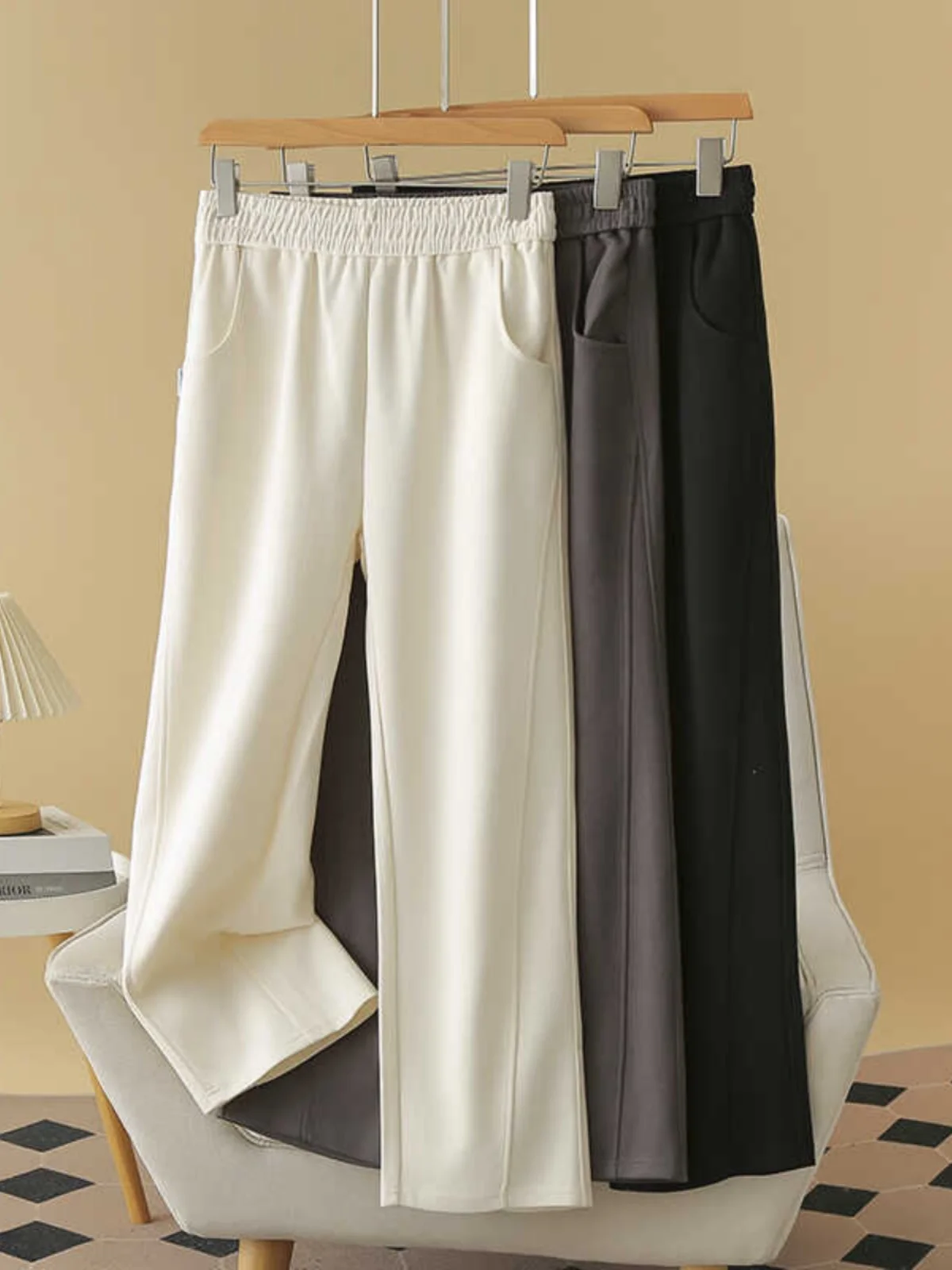 

High Waist Drapey Women's Sports Pants Spring Autumn New Style Banana Pants Loose Straight Leg Wide Leg Long Trousers