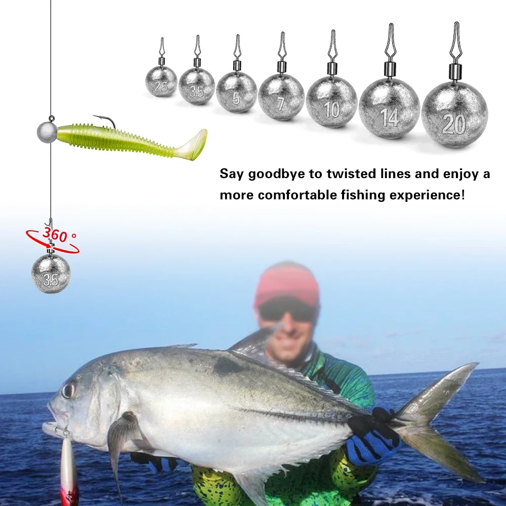 PROBEROS 50 stücke 2,5-20g Runde Blei Platinen Schwenk Auge Angeln Gewichte Langguss Sinking Angelgerät zubehör Großhandel – Detail 5