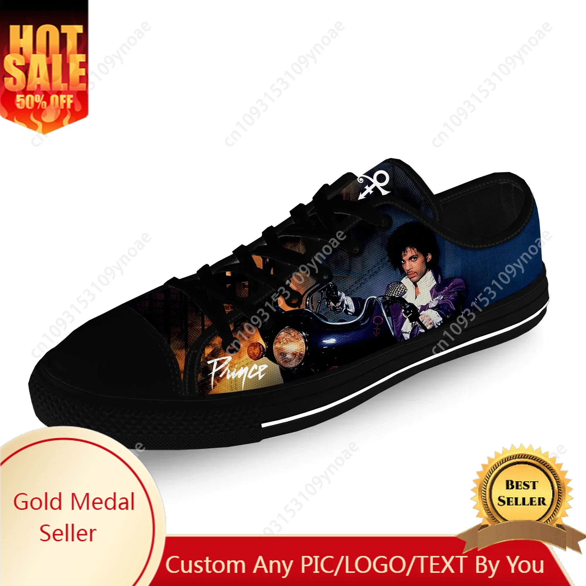 

Music Singer Prince Rogers Nelson Purple Rain Casual Cloth 3D Print Low Top Canvas Fashion Shoes Men Women Breathable Sneakers