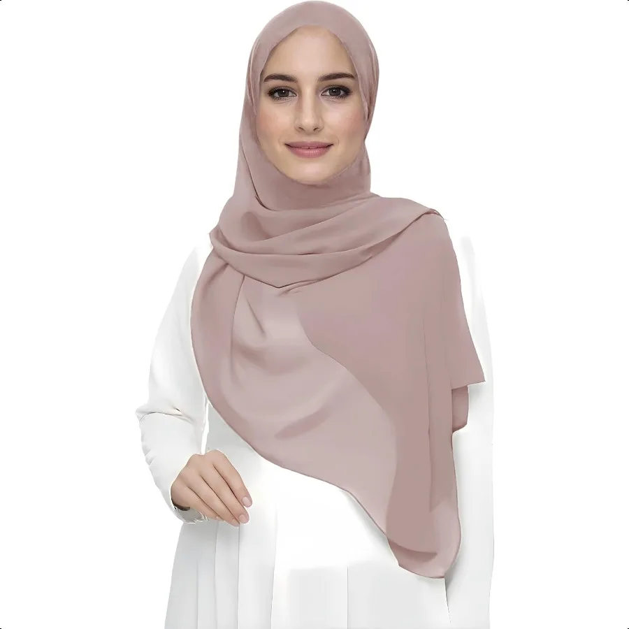 Premium Chiffon Hijab Head Scarf Shawl Wrap for Muslim Women Lightweight