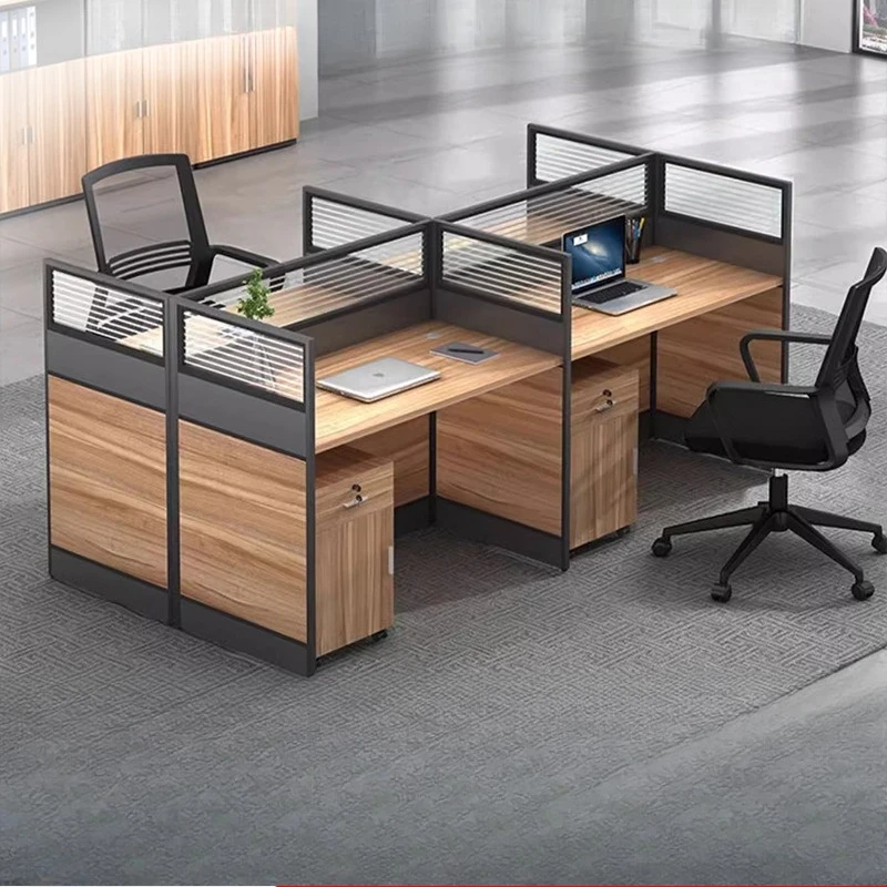 Double desk, staff seat, simple modern workstation, screen staff, office desk and chair combination, office table for 2 people