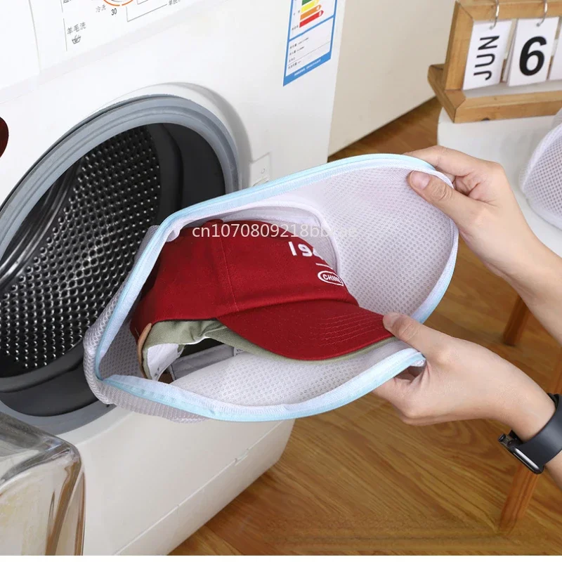 1PC Hat Wash Protector Baseball Cap Cleaner Laundry Bag Wash Hat Bag washing machine mesh bag