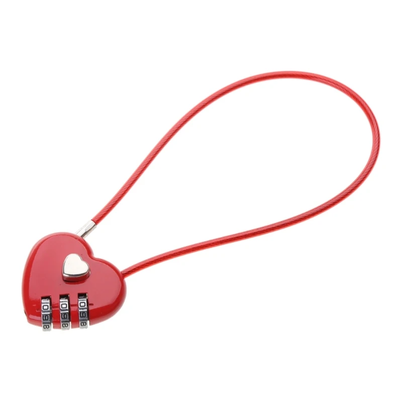 Love Password Lock Wire Rope Padlock Travel Bag Combination Lock Resettable Dropsale