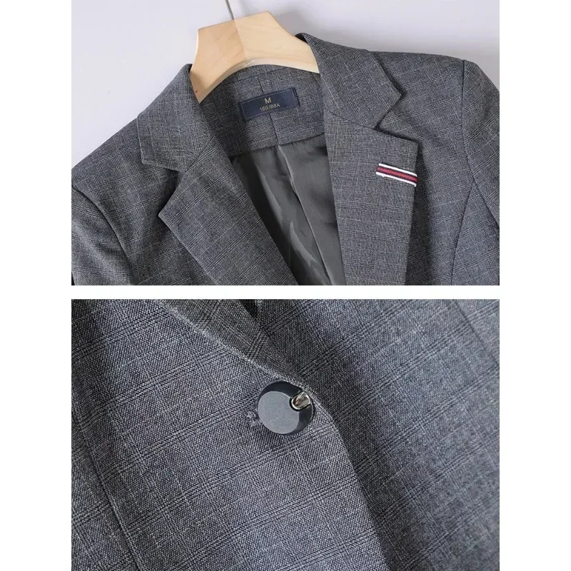 Pink Gray Solid Female Blazer Women Long Sleeve Single Button Office Ladies Business Work Wear Formal Jacket For Autumn Winter