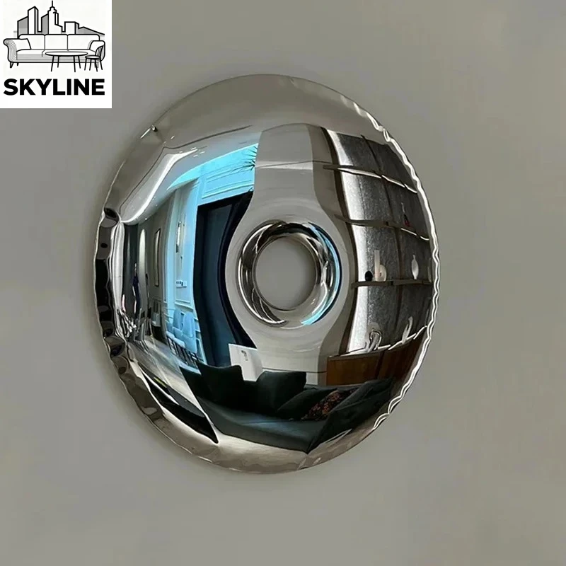 Stainless Steel Wall Decor for Living Room Decor Light Luxury Home Decoration Donut Shape Background Wall Decoration