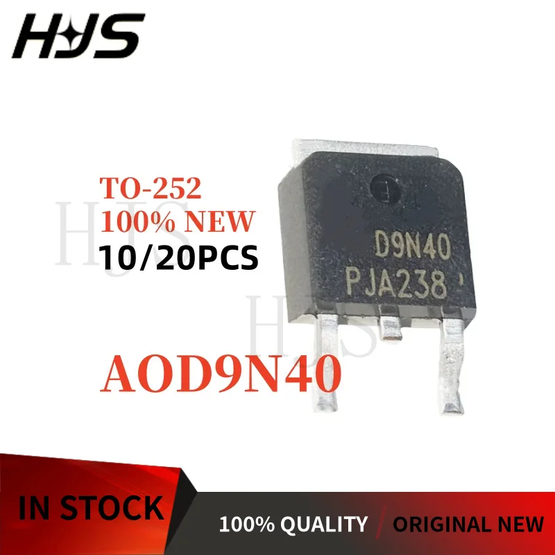 10/20PCS 100% brand new and 100% quality  AOD9N40 D9N40 TO252 9N40 400V 8A TO-252  MOS field-effect transistor
