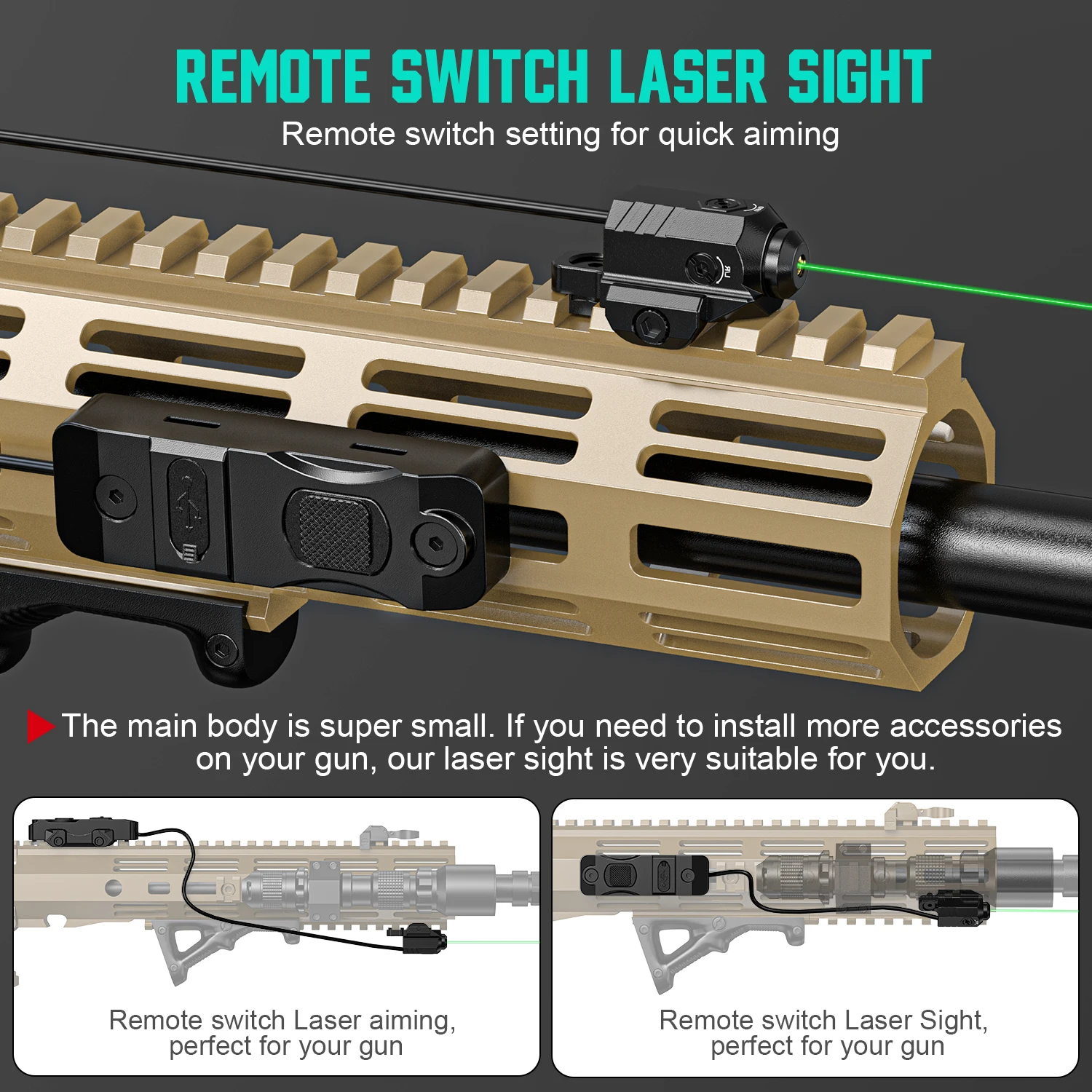 7004 charging mode, equipped with a green laser sight with mouse tail aiming assist function
