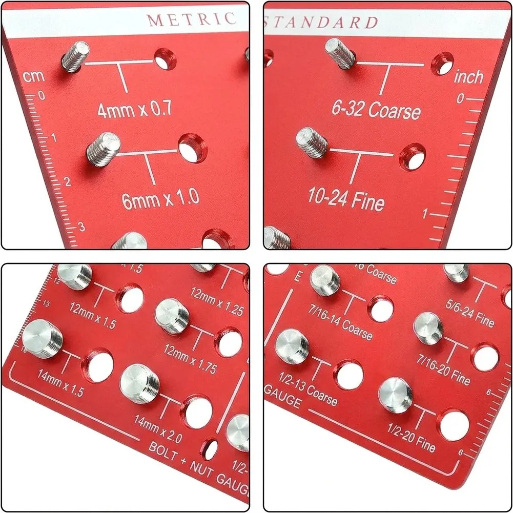 Aluminum Alloy Thread Gauge Tool for Accurate Screw Sizing and Thread Identification in Industrial and Workshop Settings