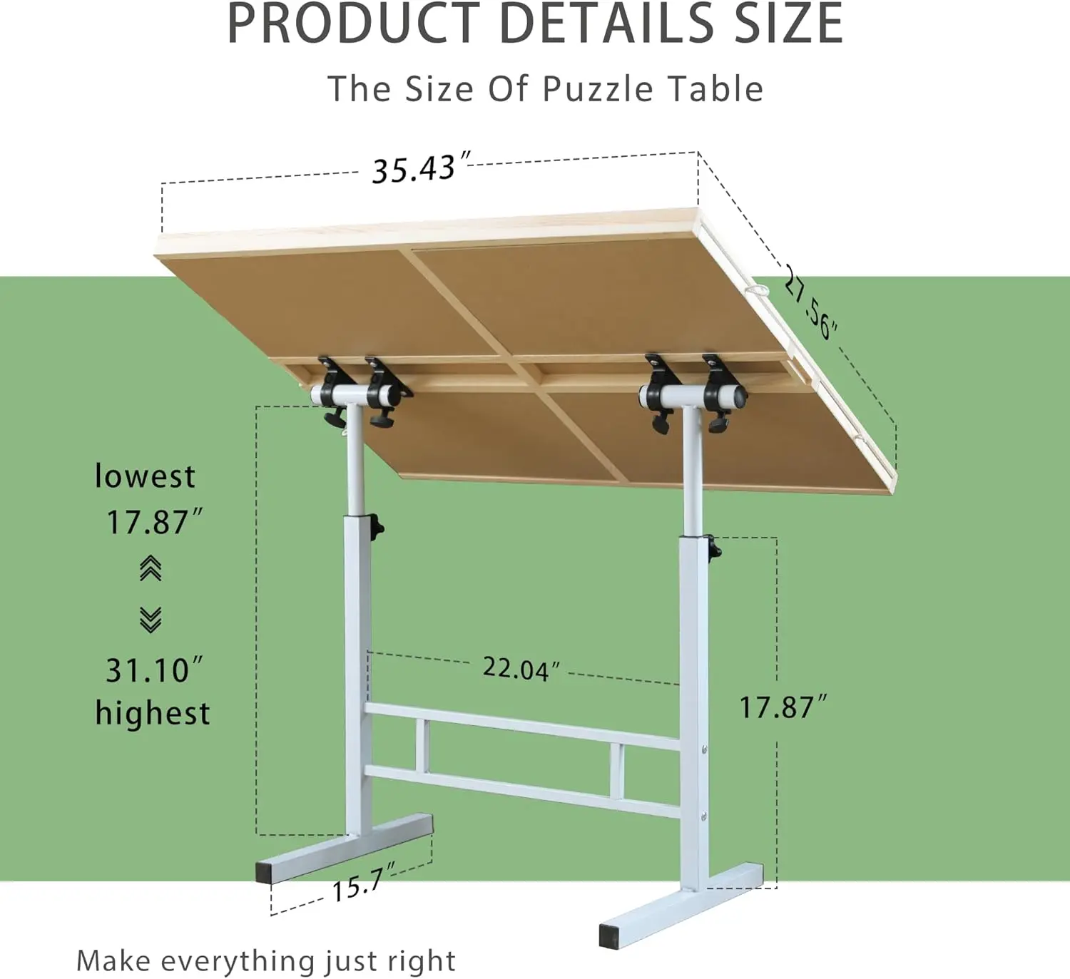 1500 조각 퍼즐 테이블 (서랍 포함) 각도 및 높이 조절 가능한 퍼즐 테이블 성인용 틸팅 접이식 휴대용 퍼즐