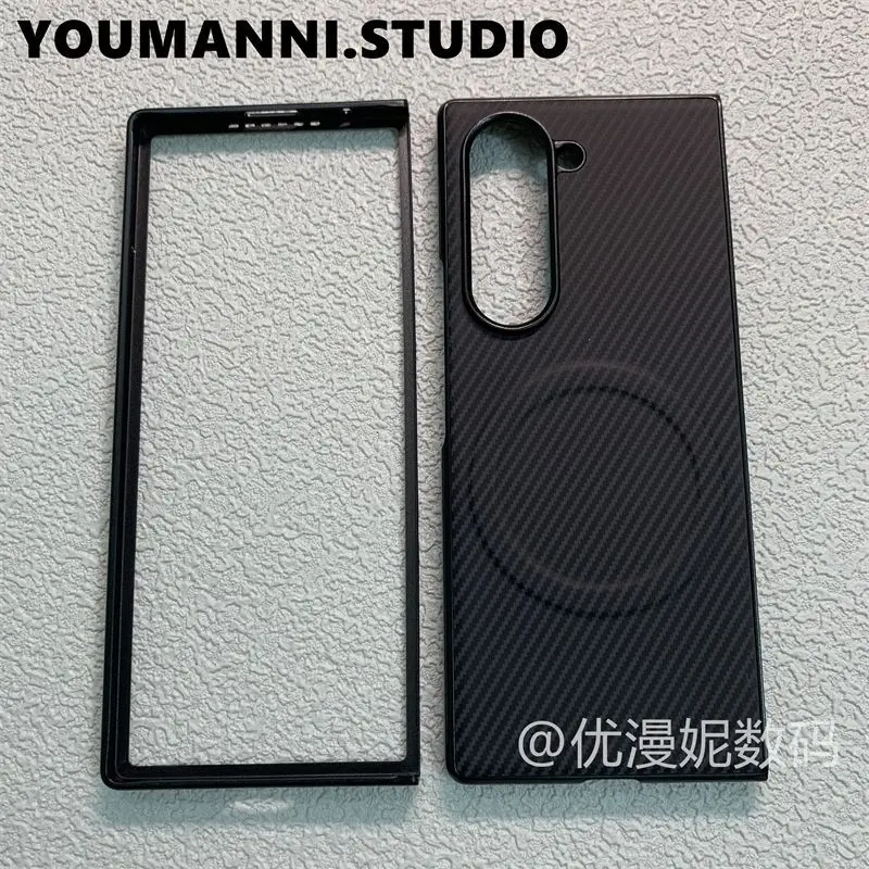 For Samsung Galaxy Z Fold 7 6 Case Simple Kevlar Texture Magnetic Suction Skin-friendly Anti-drop Cover Samsung Galaxy Z Fold7 6