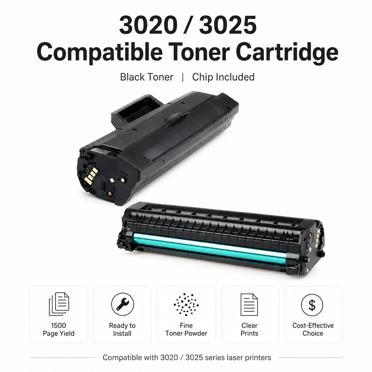 Cartucho de Toner Compatível para Xerox XER 3020 3025 106R02773 para Impressora a Laser WorkCentre 3025 e Impressora a Laser 3020 com Chip