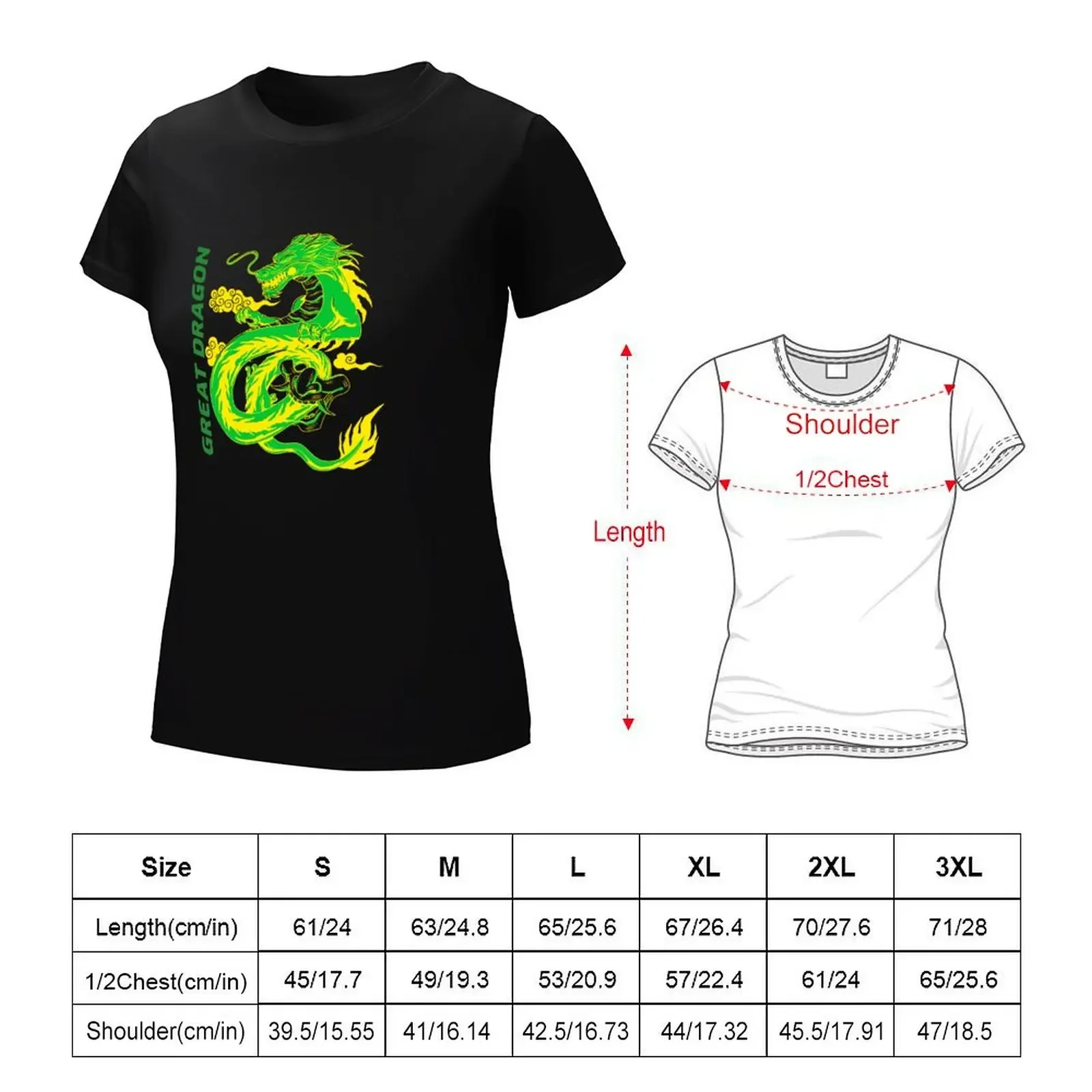 T-shirt à manches courtes pour femmes, vintage, asiatique, grand dragon, art essentiel, chemisier, vêtements d'été, médicaments scopiques