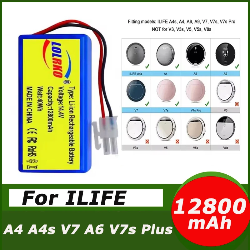 14,4 В 12800 мАч PX-B030 Сменный аккумулятор для ILIFE A10 Shinebot W450 Робот-пылесос Аксессуары Запчасти 14,4 В 12800 мАч PX-B030 Сменный аккумулятор для ILIFE A10 Shinebot W450 Робот-пылесос Аксессуары Запчасти