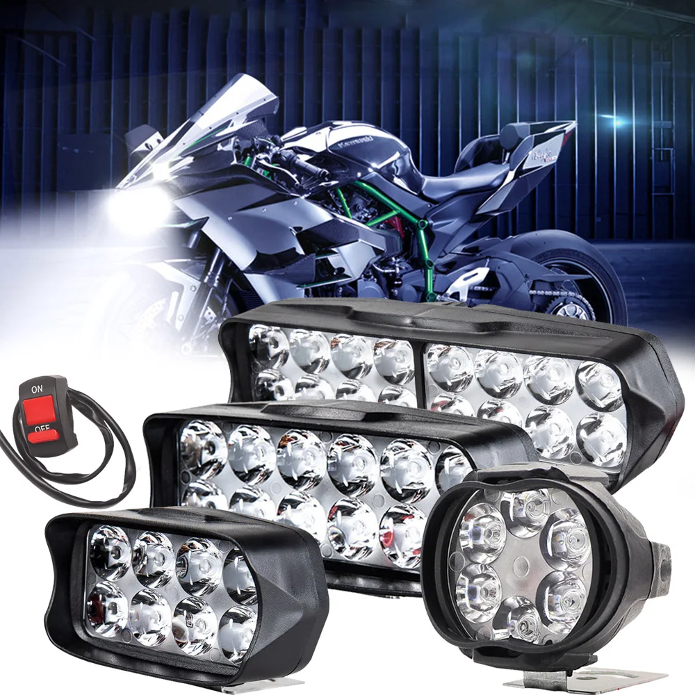 16/12/8 LED Led Work Light Bar Motorcycle Spotlights Barra Auxiliary Led Motorcycle Headlights for 4x4 Off Road Atv Truck UTV