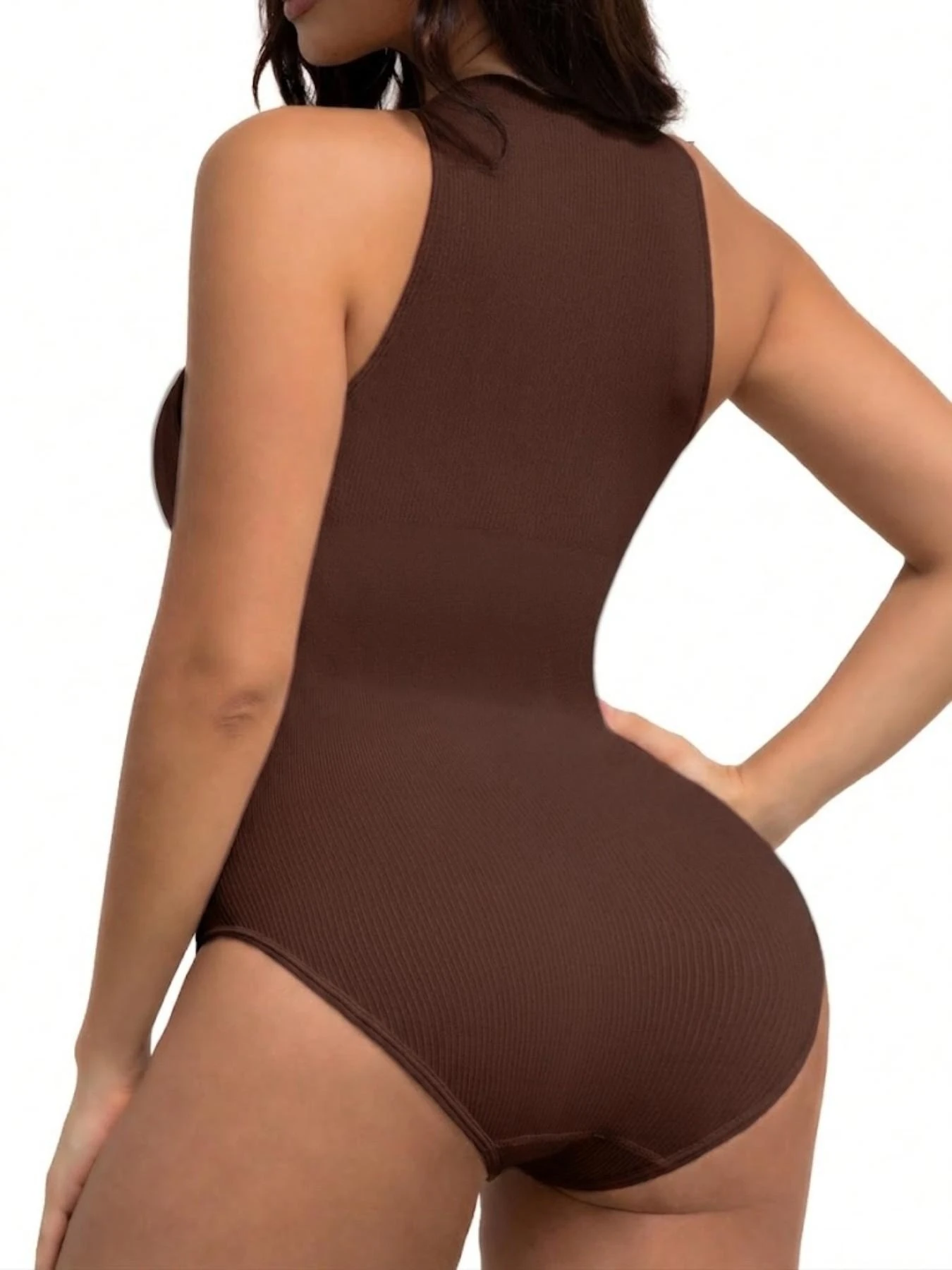 Women Sexy Mock Turtle Neck Sleeveless Tank Top Bodysuit Jumpsuit Sleeveless Bodysuit