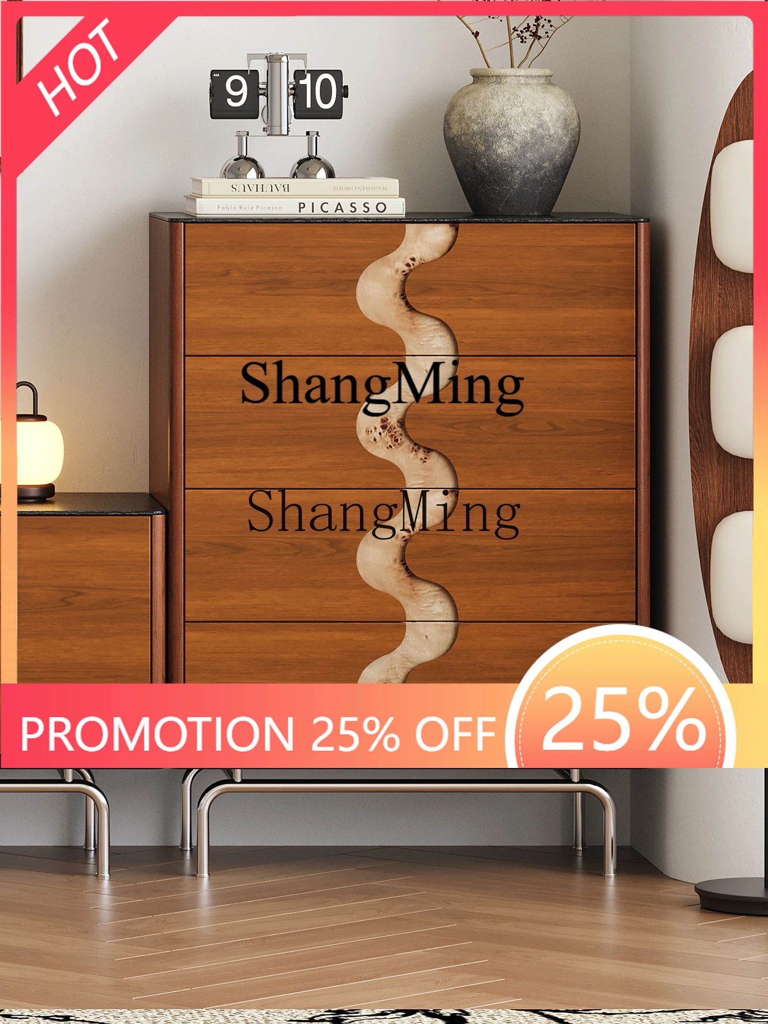 FG good-looking  medieval style all-solid wood chest cabinet, chest cabinet against the wall storage storage cabinet