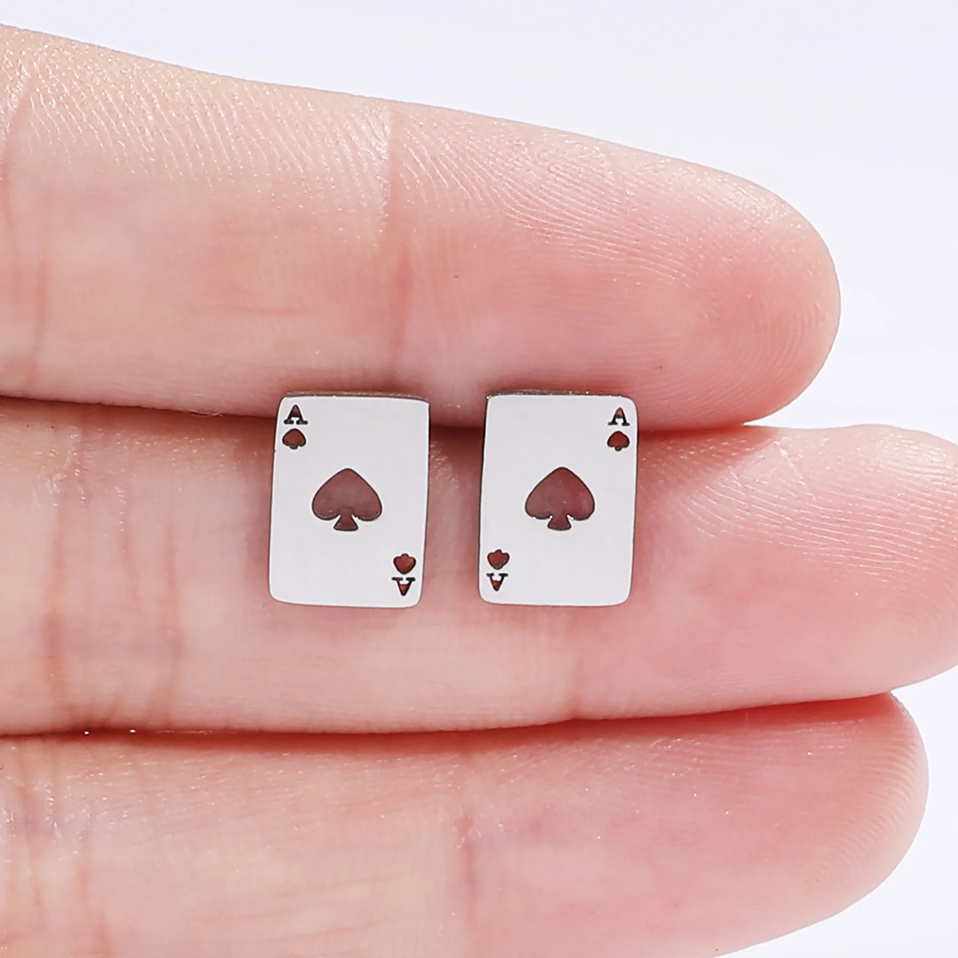 2024 new fashion stainless steel spades A earrings product temperament all match birthday anniversary earrings small gift