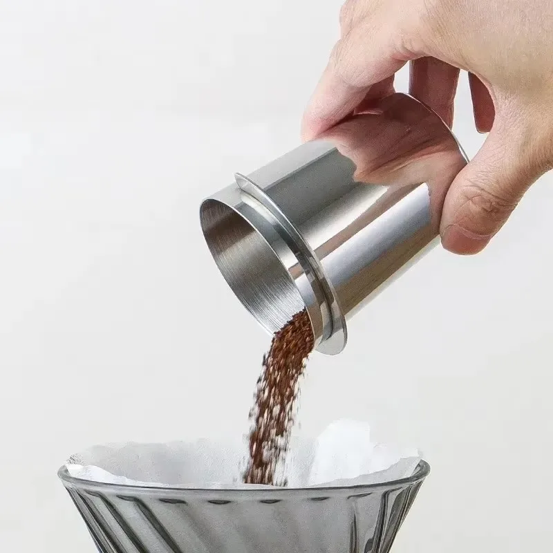 

Stainless Steel Coffee Dosing Cup Home Espresso Cups Coffee Machine Handle Powder Catch Mugs Barista Accessories 51mm 58mm