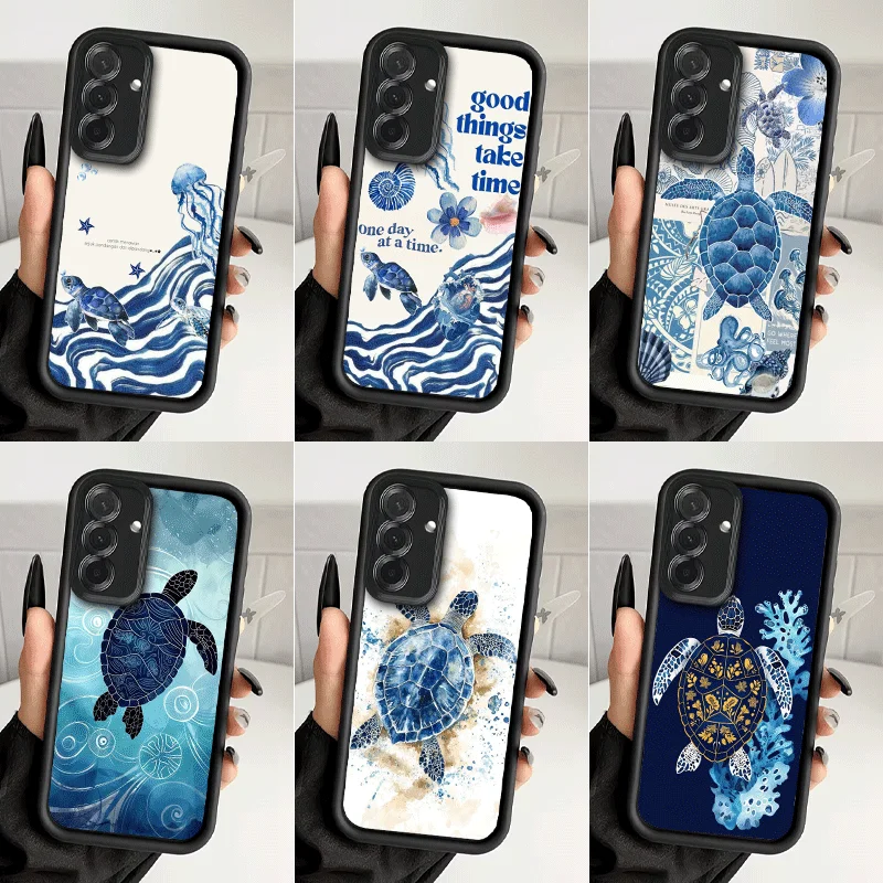 Sea Turtle Art Aesthetics Shockproof Phone Case For Samsung A13 A14 A15 A16 A17 A33 A34 A35 A36 A37 A53 A54 A55 A56 A57 A23 A24