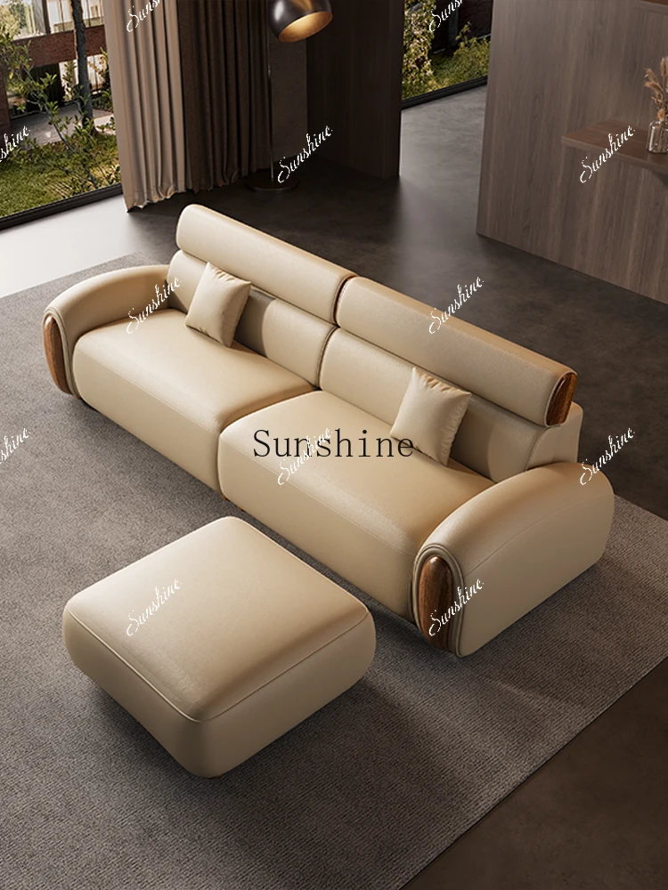 

New Chinese-style large and small apartment modern living room luxury high-end solid wood sofa FT