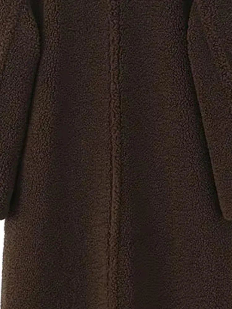 

HH Женское осенне-зимнее длинное однобортное однобортное пальто с круглым вырезом, прямой в карманный ремень H-типа, шерстяное пальто, длинное пальто для отдыха