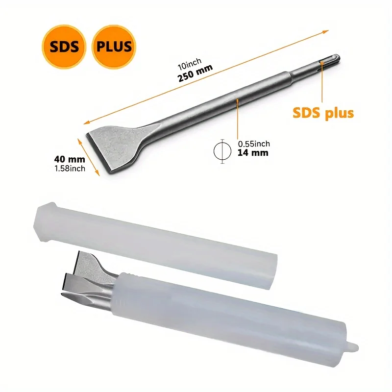 SDS-Plus Shank Chisel Set For Rotary Hammer Drills 3PCS Masonry Concrete Drill Bit Set Point Flat Scaling Chisels