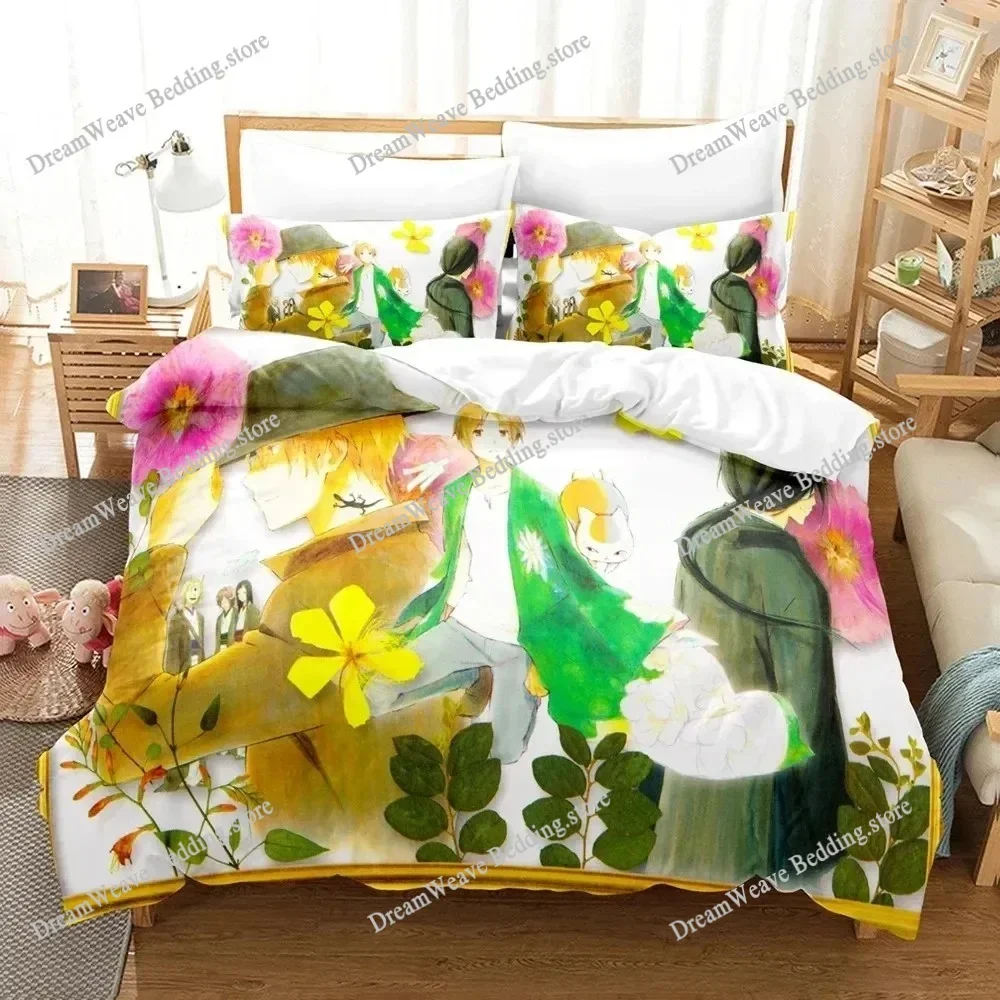Natsume's Book of Friends Anime 3D Duvet Cover Bedding Set Polyester Pillowcases Quilt Cover Home Decor Gift Twin King Queen963