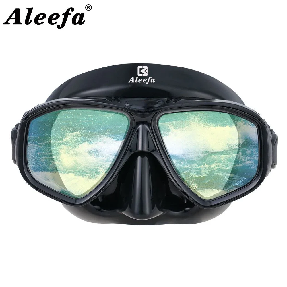 Hyperopia Diving Mask with Tempered Glasses Lens. Antifog Spray,Farsighted Dive Glasses swimming Goggles with nose cover