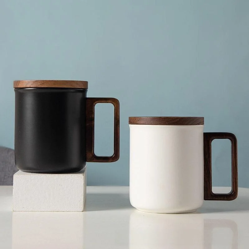 creative-minimalist-ceramic-mugs-with-wooden-handle-enamel-frosted-black-coffee-cups-imitation-enamel-tea-cups-water-bottles
