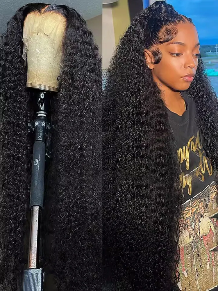 40Inch 250% Water Wave Lace Front Human Hair Wigs Deep Wave 13x4 Lace Frontal Wig Invisible Strap 13x6 Full Lace Glueless Wig