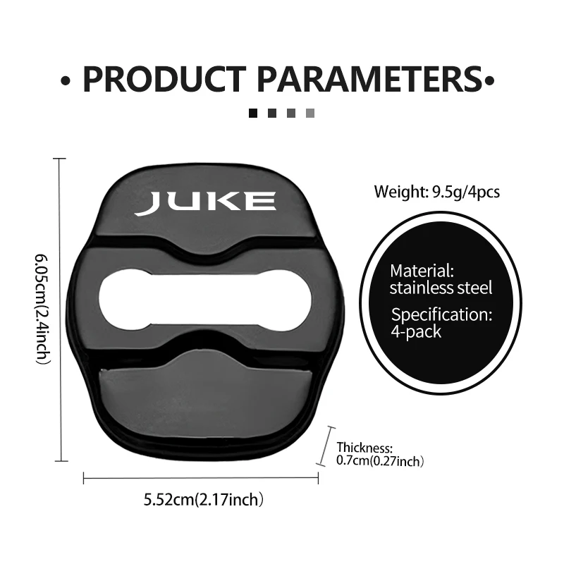 Car Door Protective Decoration Lock Cover Stickers Accessories Case For Nissan Qashqai Juke J10 J11 Pulsar Sentra Altima Patrol view 6