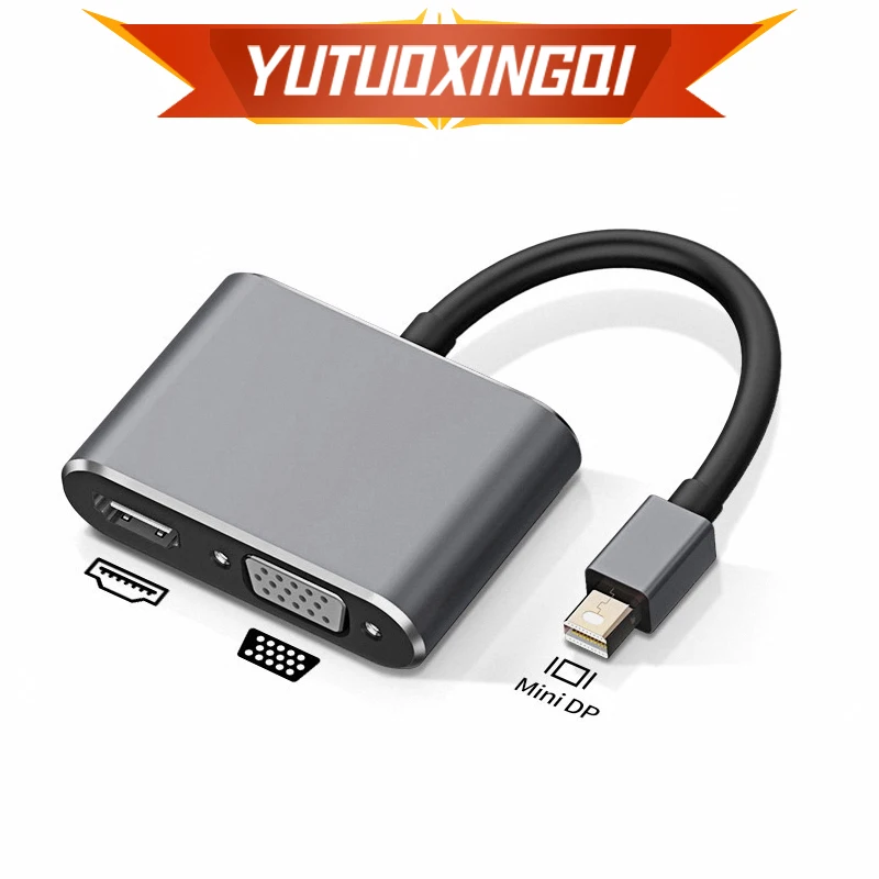 2 w1 Minidp konwersja 4K kabel Adapter HD minidip do Vga 1080P Mini Dp HDMI-kompatybilny + VGA do notebooków projektor telewizyjny