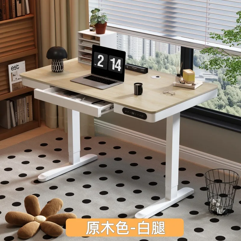 Smart electric height adjustable desktop and modern desktop with drawer unit