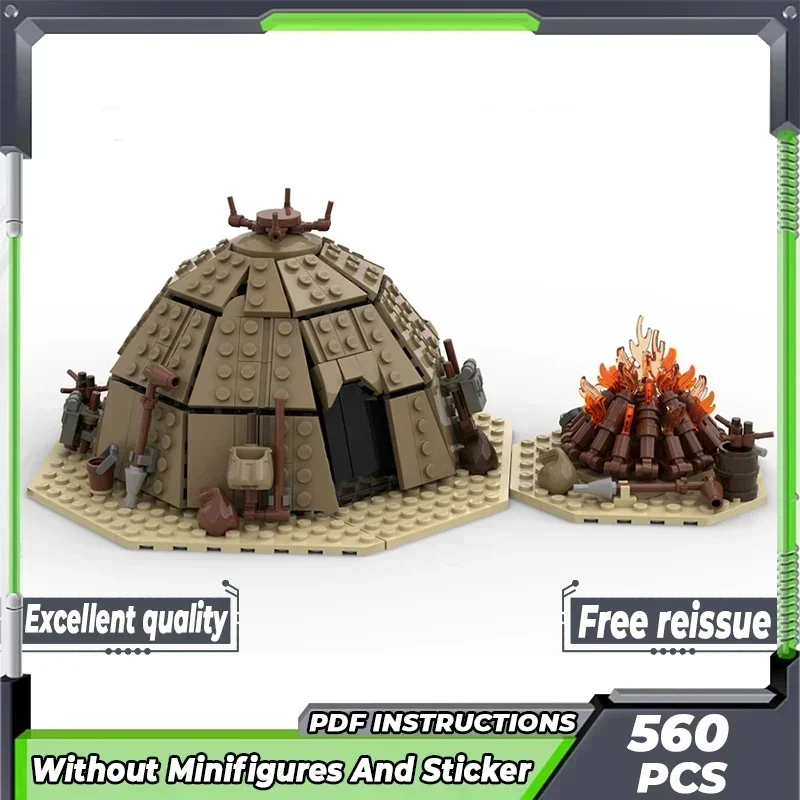 

Moc Building Bricks Star Movie Model Raider Tent - Campfire Village Technology Modular Blocks Gift Christmas Toy DIY Assembly