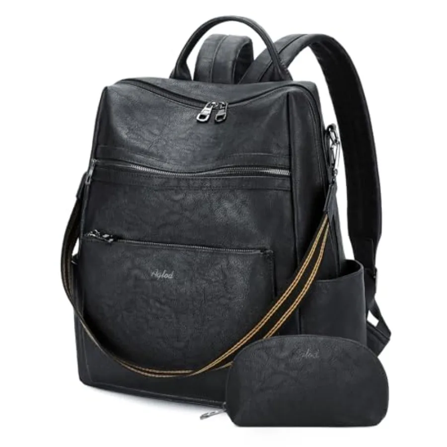 Vegan Leather Laptop Backpack for Women 15.6 Inch Work Backpack Purse for Travel College