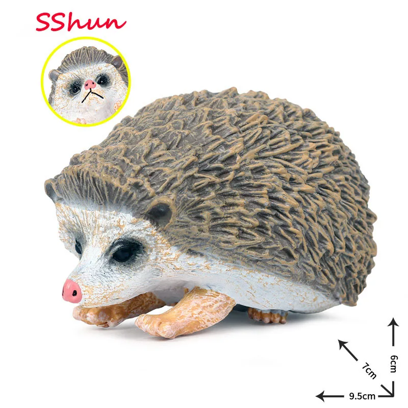 

9.5*7*6CM Solid Simulation Wild Animal Model Toy Jungle Hedgehog Mouse Hedgehog Model Child Cognitive Toy Decoration