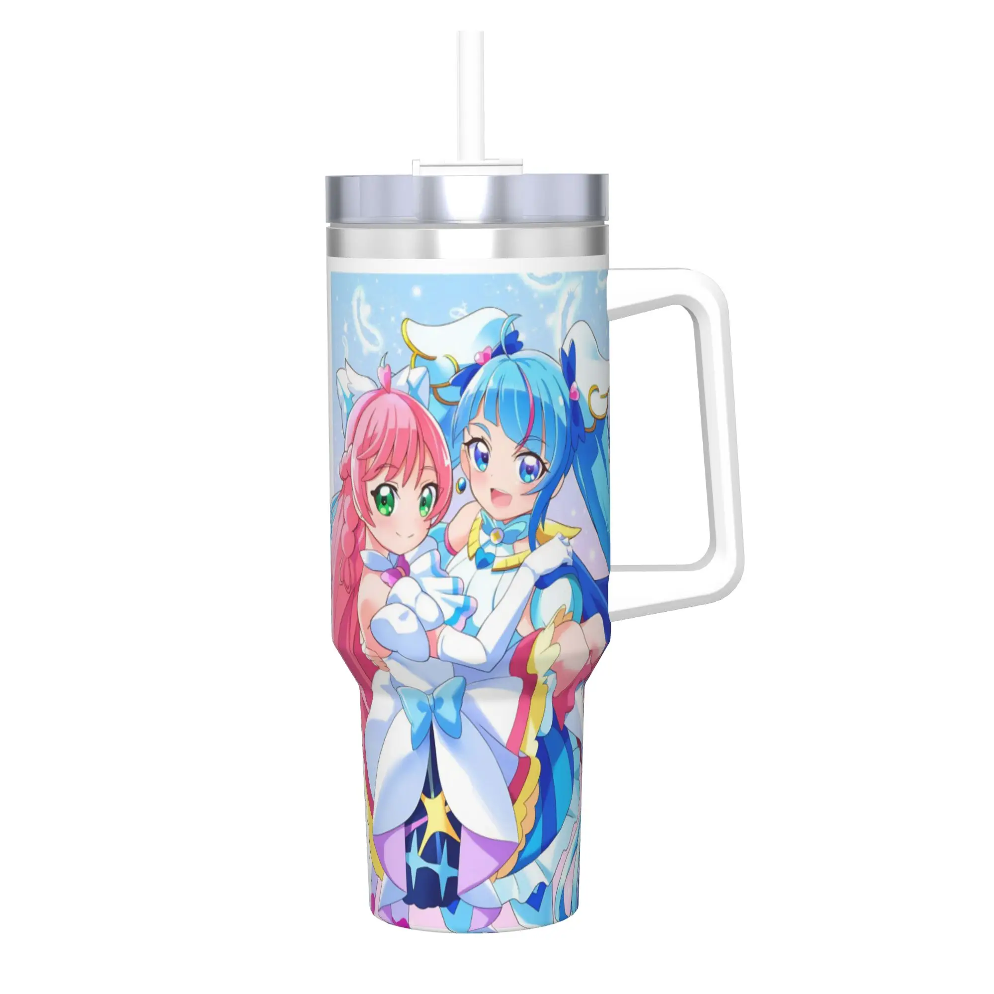 Soaring Sky Pretty Cure 40oz Tumbler Stainless Steel Double Wall Vacuum Insulated  Tumblers Cup With Straw