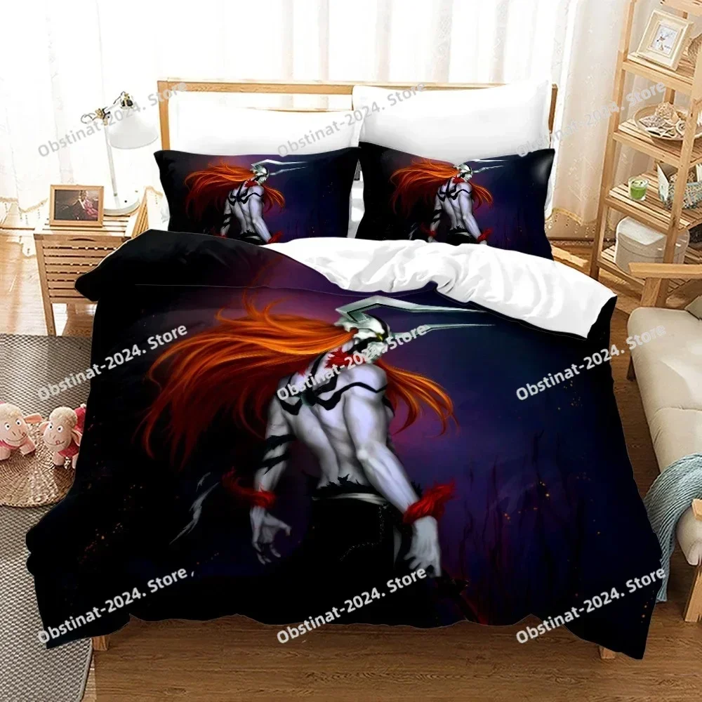 Fashion Bleach Bedding Set Bedspread Single Twin Queen King Size Bleach Anime Bleach Bed Sets Aldult Kid Bedroom Duvetcover Set