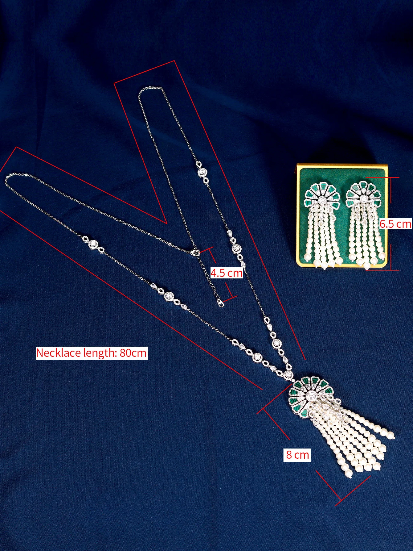 New Trendy Sweater Long Necklace Earring Jewelry Sets For Women Wedding Party Zircon CZ African Dubai Bridal Jewelry