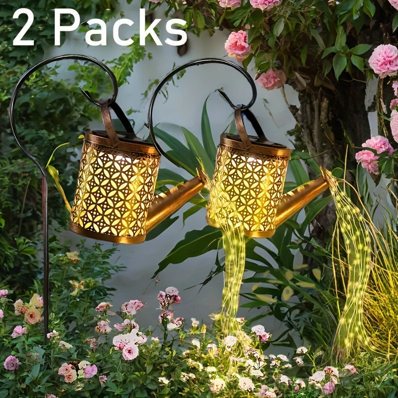 

Metal Solar Watering Can Outdoor Decorative Lights Waterproof Hanging Garden Yard Patio Lawn Lighting Gifts for Mom Birthday