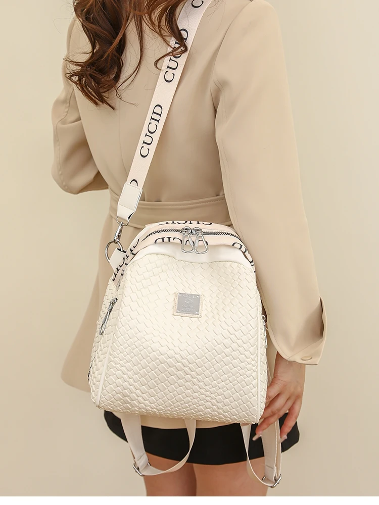 Luxury Weaving Women's Bapa Large Capaci Student Bookbag Hong Kong Brand Faionable Versatile Dual-oulder Bag 2023 N...